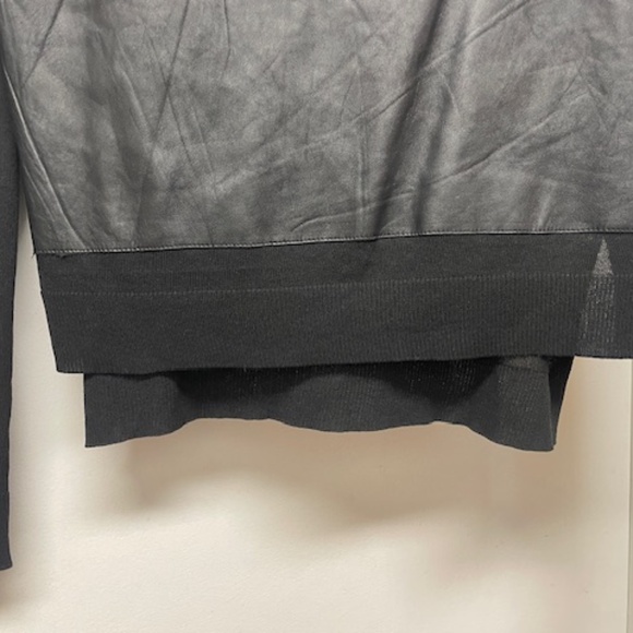 Elizabeth and James Black Lamb Leather Knit Top EUC - Picture 7 of 9